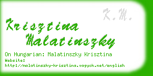 krisztina malatinszky business card